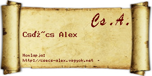 Csécs Alex névjegykártya
