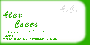 alex csecs business card